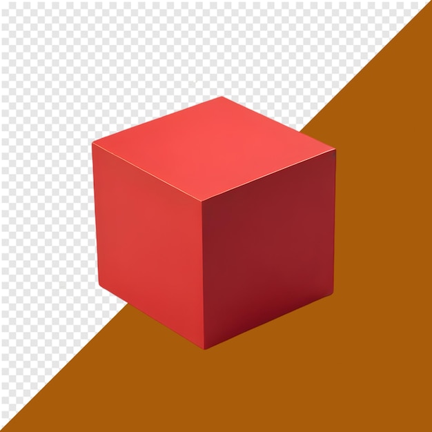 PSD 3d rendering red 3d box isolated on transparent background 3d cube isolated psd