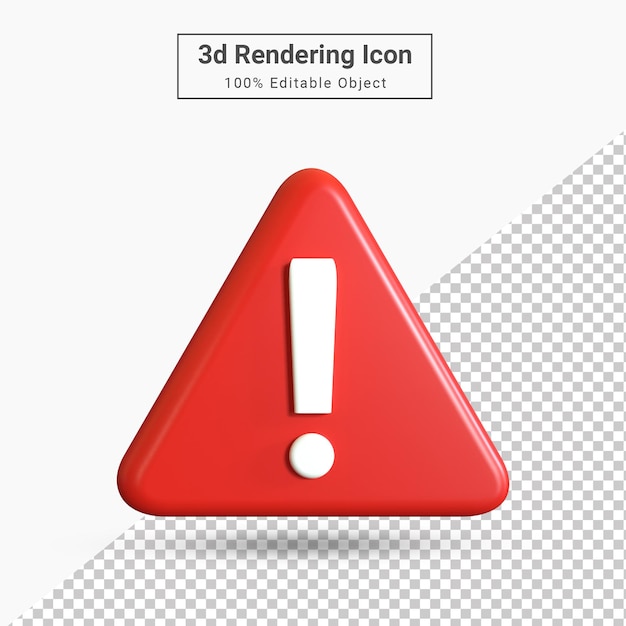 3d rendering red Alert warning or notification alert icon for website apps