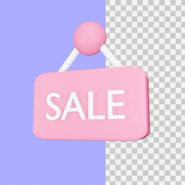 3d rendering sale sign icon