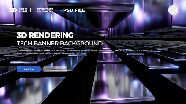 PSD 3d rendering technology geometry background