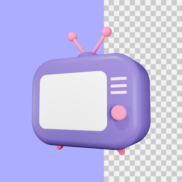 3d rendering television icon