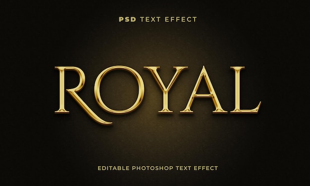 3D royal text effect template with gold color