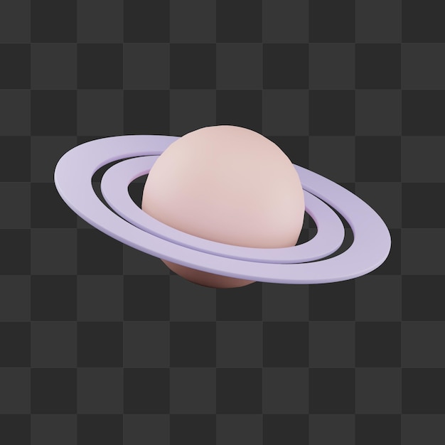 3d saturn planet with ring llustration