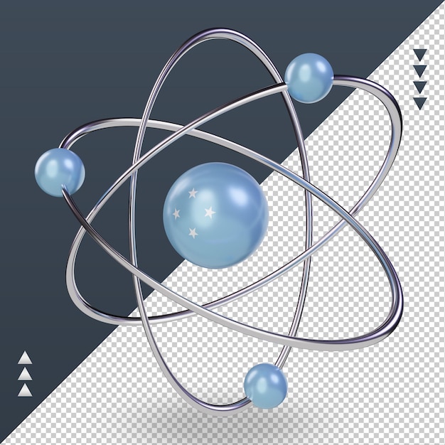 3d science day Micronesia flag rendering right view