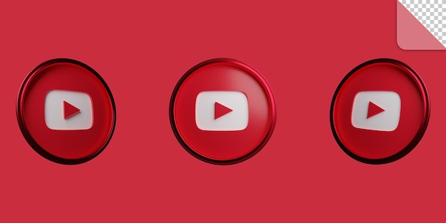 3d social media youtube icon