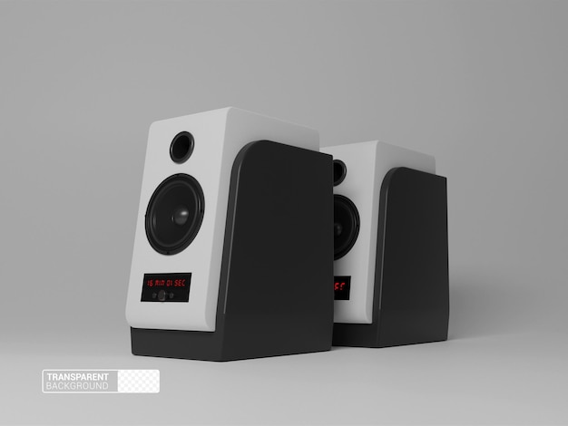 3d speaker mockup with transparent background