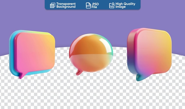 PSD 3d speech bubbles for dialogues