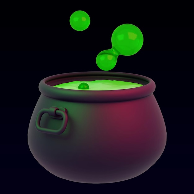 3D Spooky Halloween Potion Cartoon