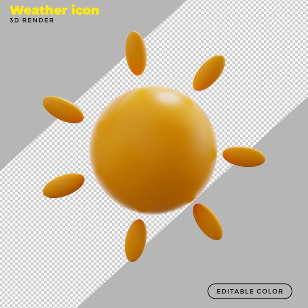 3d sunny weather icon