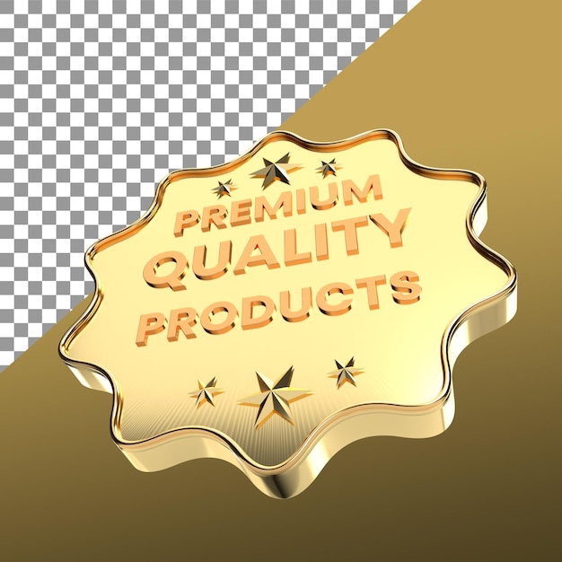 PSD 3d tag rendering for premium quality product, selling badge icon illustration, 3d icon render with s