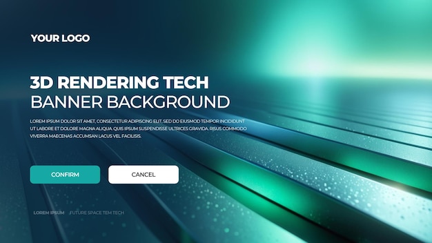 PSD 3d tech website template psd landing page