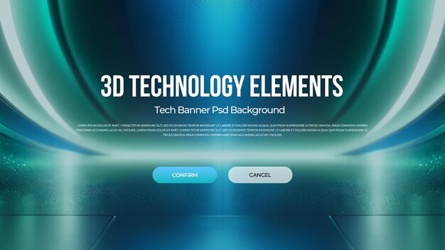 PSD 3d tech website template psd landing page