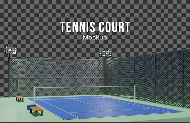 3D Tennis Court mockup