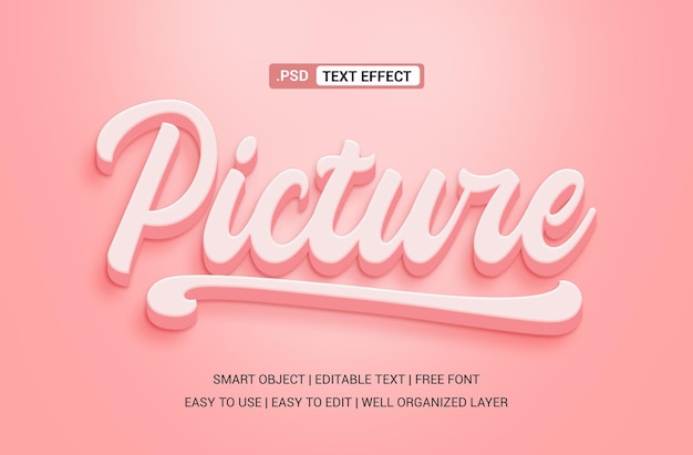 PSD 3d text effect fully editable