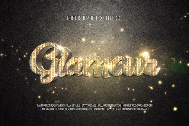 PSD 3d text effects - glamour