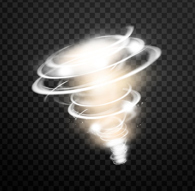 PSD 3d tornado hurricane vector cyclone storm effect on a transparent background