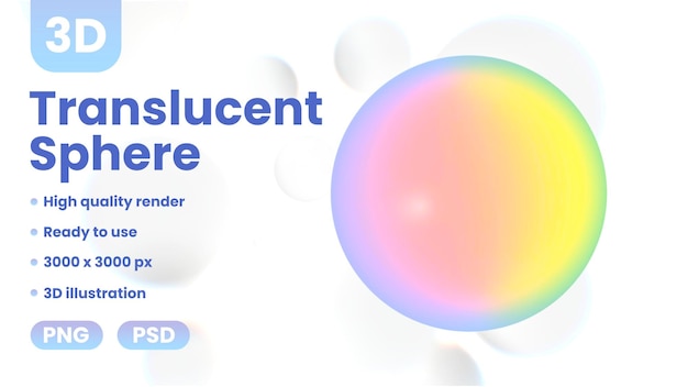 PSD 3d translucent sphere