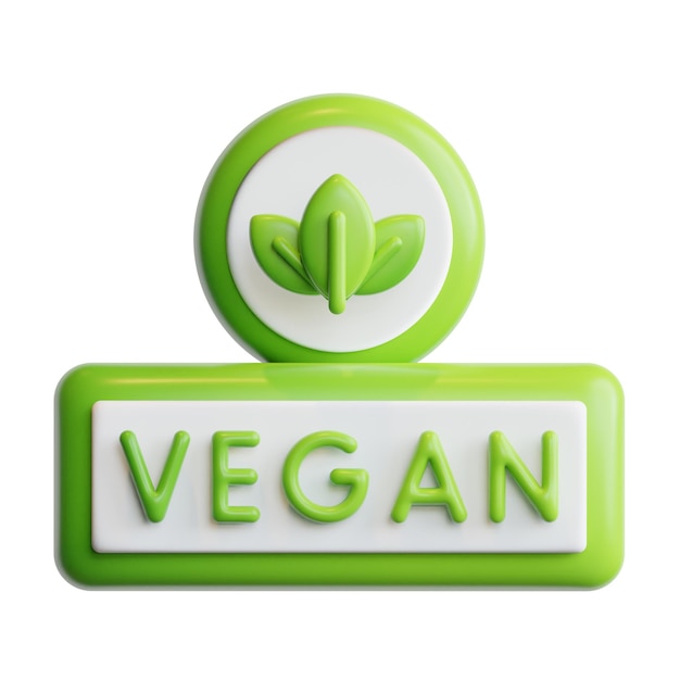 3D vegan high quality render illustration icon