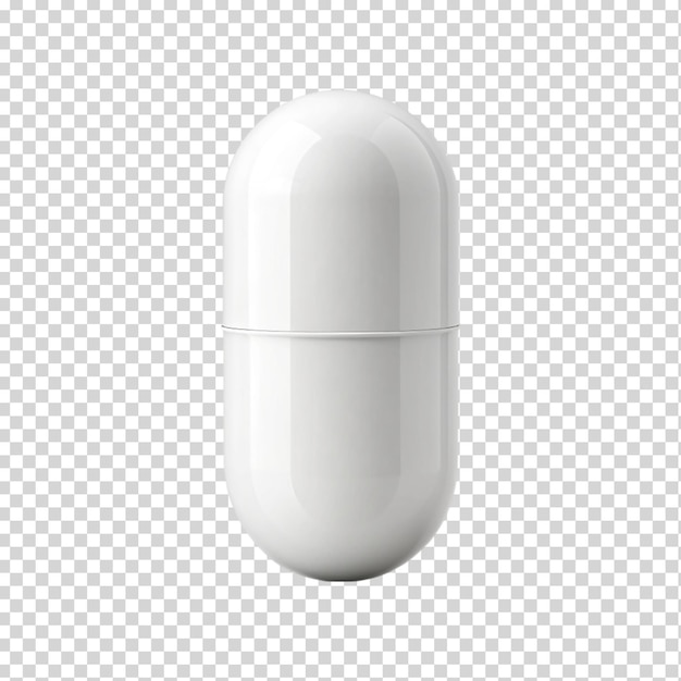 PSD 3d white pill isolated on transparent background