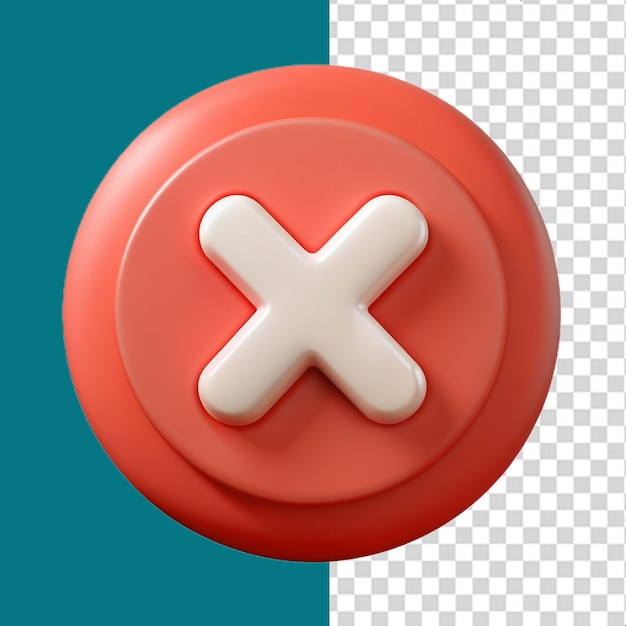 3D wrong icon on a transparent background