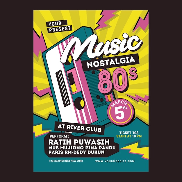 80's Music Event Flyer