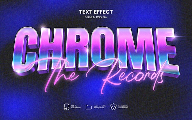 80s chrome text effect