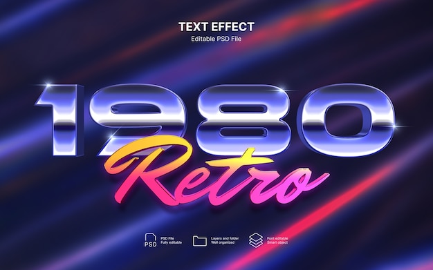 80s chrome text effect