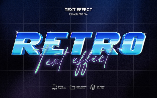 80s chrome text effect