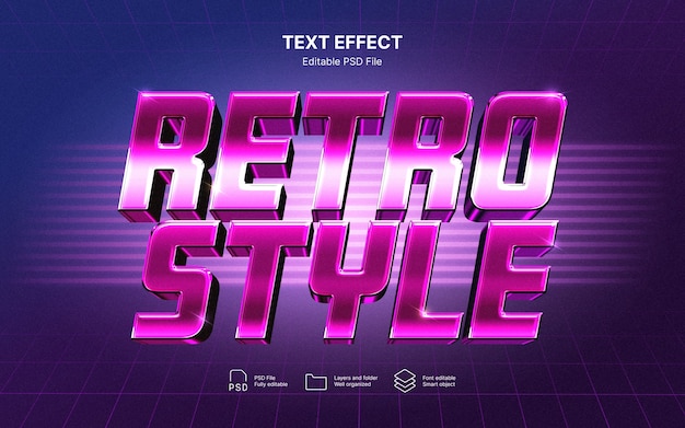 80s chrome text effect