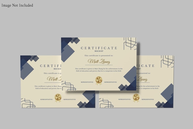 a4 certificate mockup