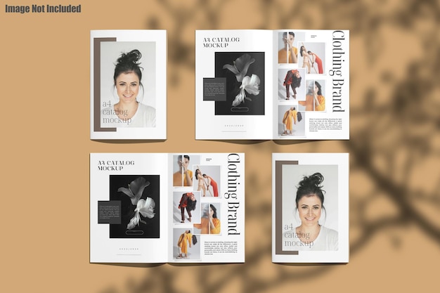 PSD a4 magazine brochure catalog mockup