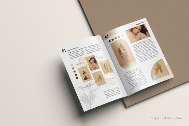 A4 magazine mockup on simple padestal