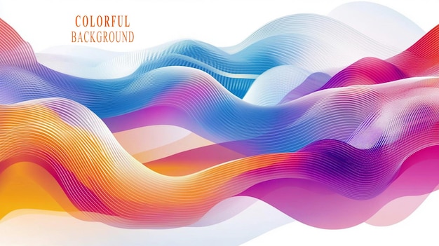 PSD abstract background vector presentation design with colorful shapes and wavy lines