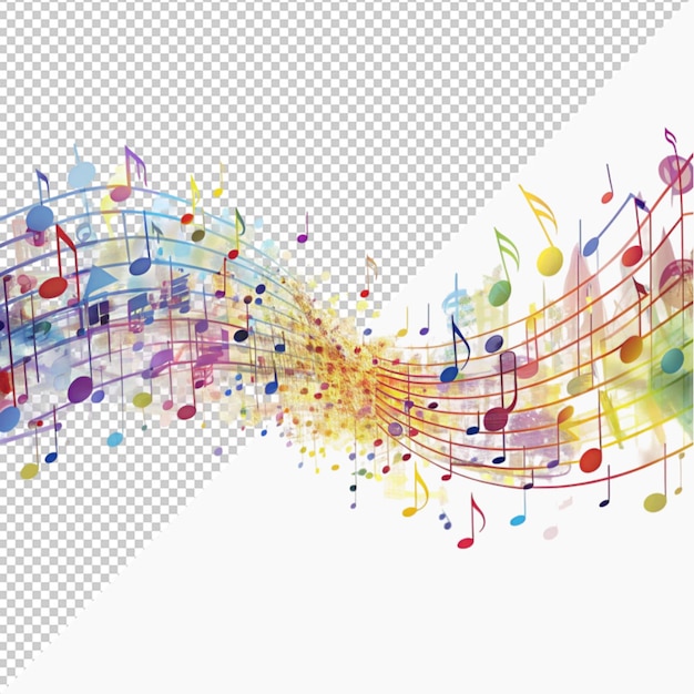 PSD abstract background with colourful music notes