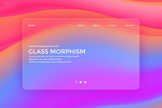 PSD abstract background with frosted glass mockup