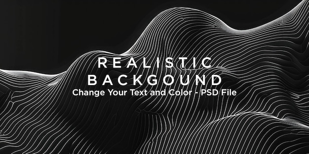 PSD abstract black and white wavy lines