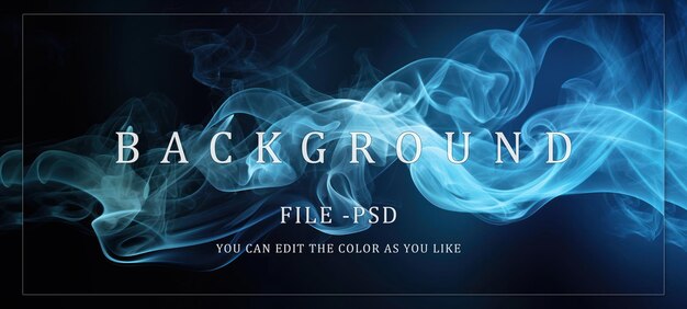 PSD abstract blue smoke swirls on a dark background