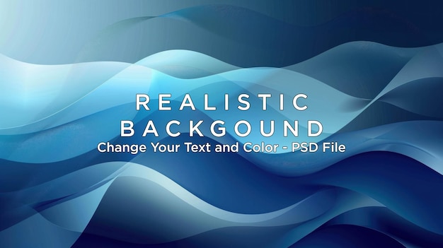 PSD abstract blue wave background