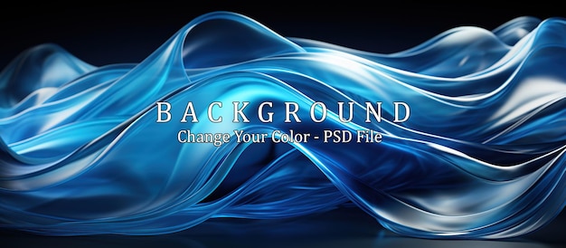 PSD abstract blue wavy background