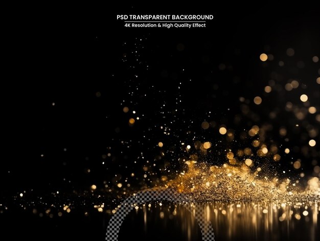 PSD abstract blurred gold bokeh glitter lights background holiday banner texture backdrop