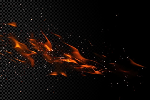 PSD abstract fire sparkle isolated in black background