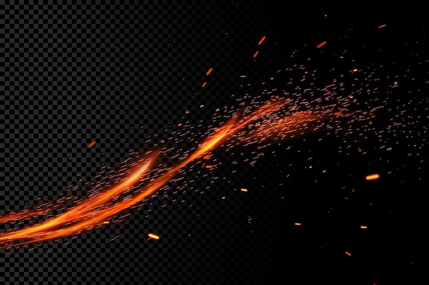 PSD abstract fire sparkle isolated in black background