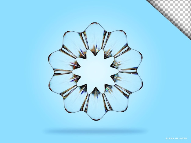 Abstract geometric shape futuristic dispersion glass material design 3d rendering