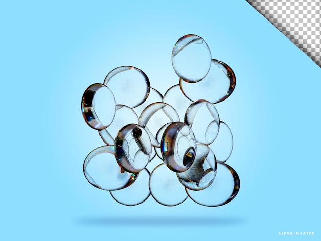 Abstract geometric shape futuristic dispersion glass material design 3d rendering