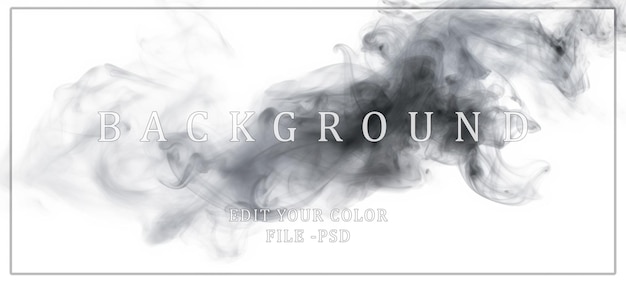 PSD abstract gray smoke swirls against a white background