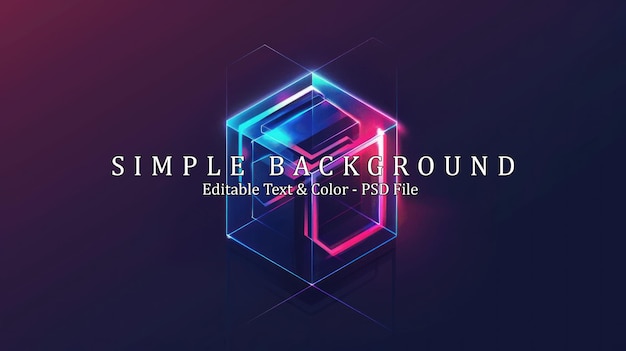 PSD abstract isometric linear logo cubed cube futuristic company icon on dark background