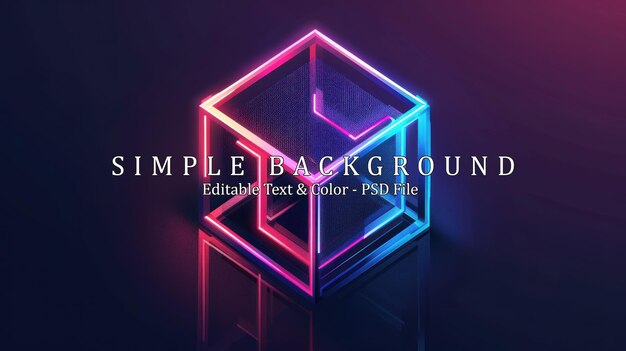 PSD abstract isometric linear logo cubed cube futuristic company icon on dark