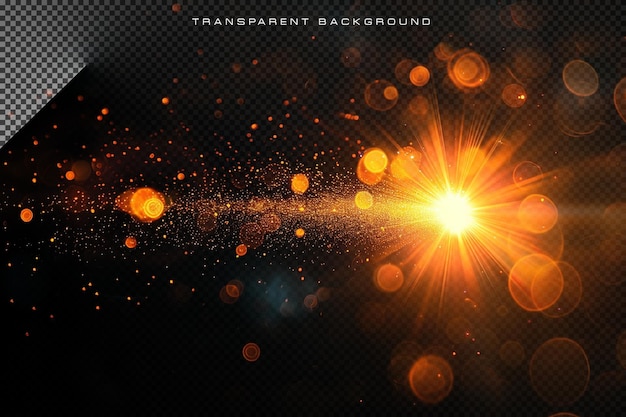 Abstract Lens flare in transparent overlay