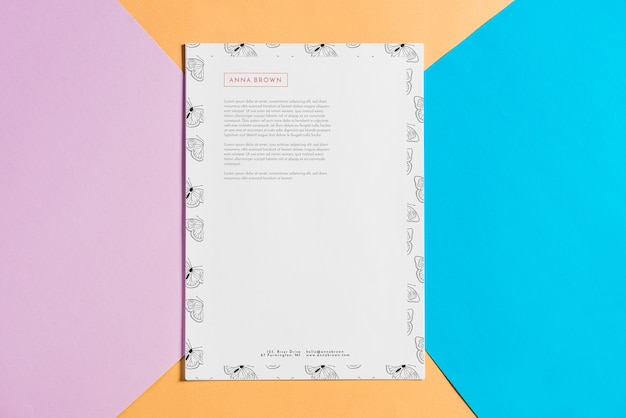 Abstract letterhead mockup