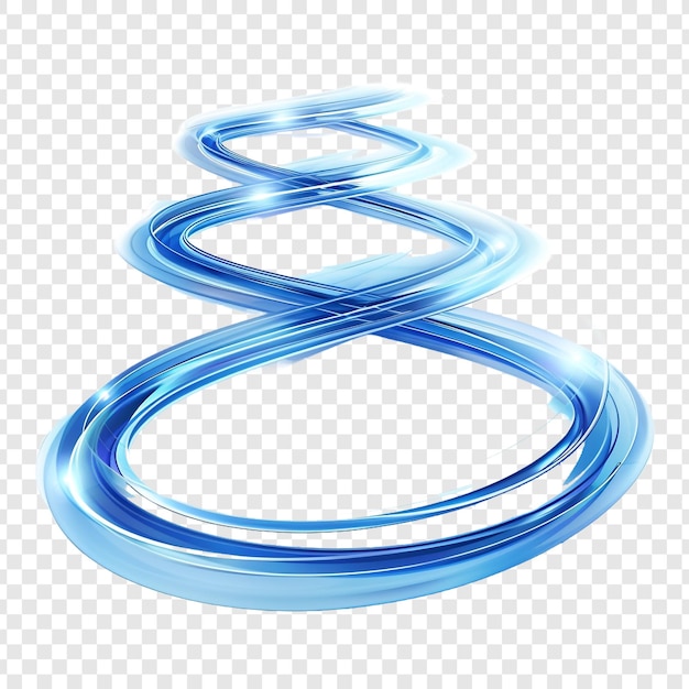 PSD abstract light circle swirl neon lighting effect spiral light lines on a transparent background